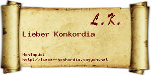 Lieber Konkordia névjegykártya